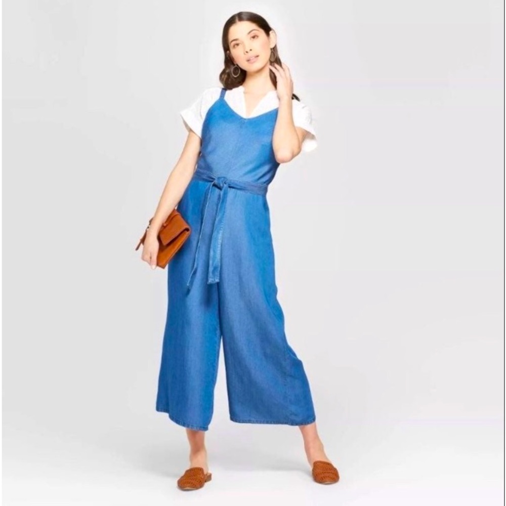 Denim Wide Leg Jumpsuit
